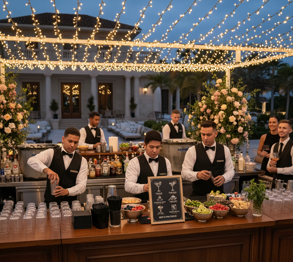 Luxury mobile bar hire Florida mansion